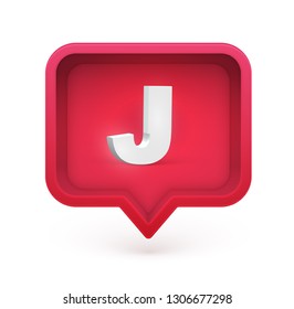 3D character in a speech bubble, vector illustration