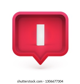3D character in a speech bubble, vector illustration