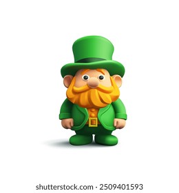 The 3D character of St. Patrick. Cute character for St. Patrick's Day. Realistic render for celebration, religion concepts. Element for the design of advertising materials, prints, and logos. Vector