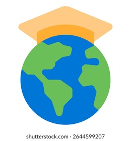 3D character wearing a graduation cap, holding a globe, representing education and global learning.