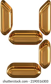 3d characters as a digital font. letter y