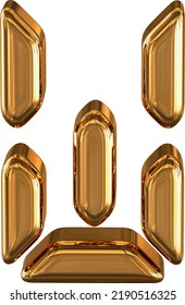 3d characters as a digital font. letter w