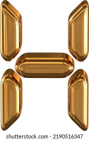 3d characters as a digital font. letter h