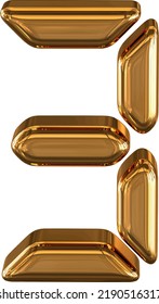 3d characters as a digital font. number 3
