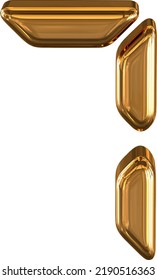 3D-Zeichen als digitale Schriftart. Nummer 7