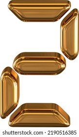 3d characters as a digital font. number 2
