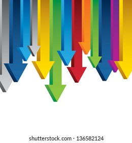 3D Chart arrows border isolated on white background. This image is a vector illustration.