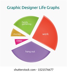3D chart circle five halves of a circle unique. can be used for layouts, brochures, flayers, banners, presentations, business, motion video, motion graphics, web design