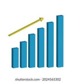 3d gráfico financiero. Tiempo de éxito.