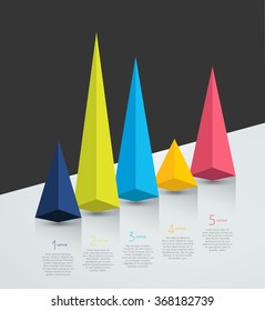 3D Chart, graph. Simply color editable. Infographics elements.
