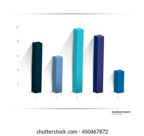 3D chart, graph. Simply color editable. Infographics elements.