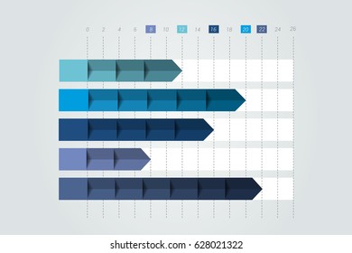 3D chart, graph. Simply color editable. Infographics elements.
