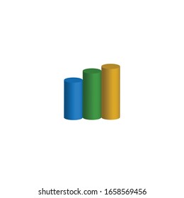 Icono de gráfico 3D. Símbolo gráfico de finanzas. Elemento de diseño del logotipo