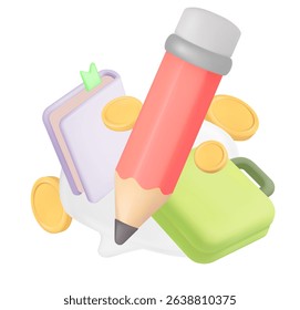 3D chart icon with percentage proportion data analytics optimization growth statistics finance graph business development  Education and investment for profit, icons and planning 