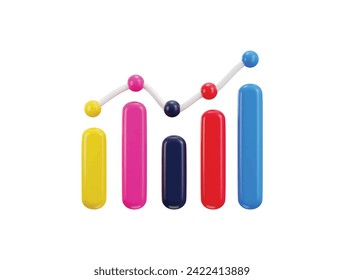 3d chart icon 3d rendering illustration