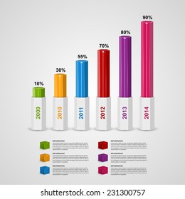 Modelo de design infográfico estilo de gráfico 3D.