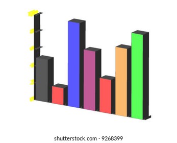 3d chart - vector illustration