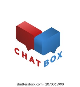 Diseño del logotipo de la caja de chat 3D