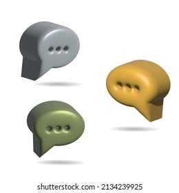 3d chat bubble icon vector illustration. dialogue symbol 