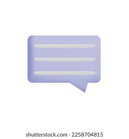 3d chat bubble icon vector illustration. stylze dialogue symbol Background isolated Eps 10
