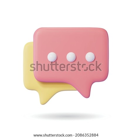 3d chat bubble icon vector illustration. stylze dialogue symbol Background isolated