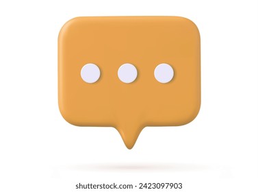 3d Chat bubble rendering. 3d speak bubble. Chatting box, message box. 3D Web. Social network communication concept. Vector illustration