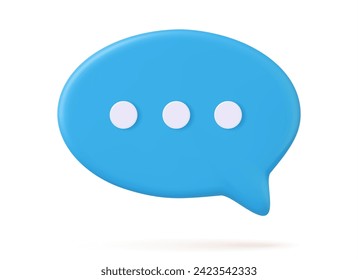 3d Chat bubble rendering. 3d speak bubble. Chatting box, message box. 3D Web. Social network communication concept. Vector illustration