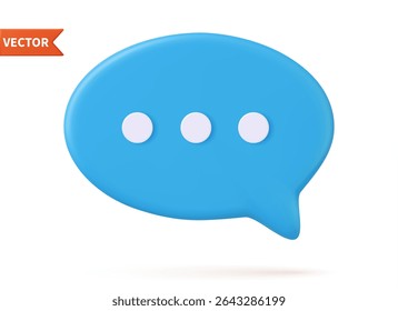 3d Chat bubble rendering. 3d speak bubble. Chatting box, message box. 3D Web. Social network communication concept. Vector illustration