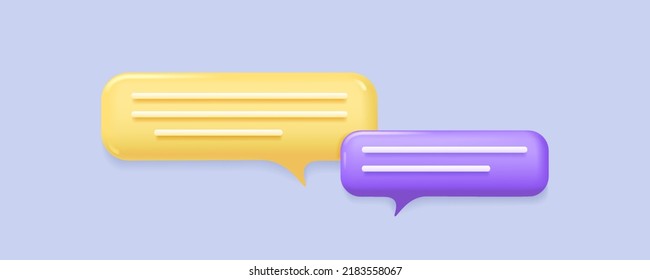 3D Chat bubble speech icons design , isolated on blue background. Vector illustration.