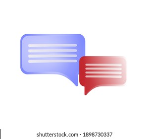 3d Chat bubble. Talk, dialogue, messenger or online support concept. concept. Vector illustration