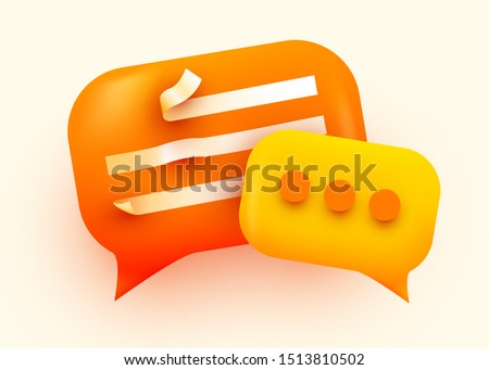 3d Chat bubble. Talk, dialogue, messenger or online support concept. concept. Vector illustration