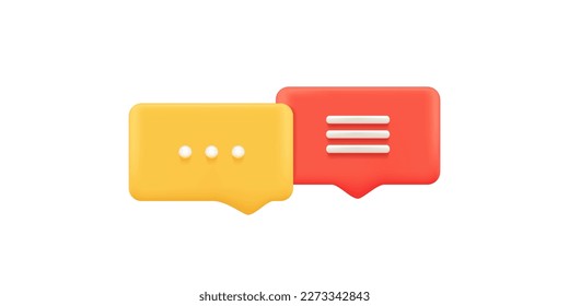 3D Chat bubble talk icons design, isolated on white background. Group chat icon. Vector illustration.