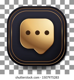 3d Chat Icon with Modern Gold Color