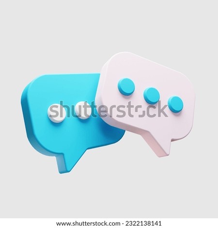 3d chat icon. 3d vector icon. Minimalist cartoon style. cute chat balloon messege illustration on white background