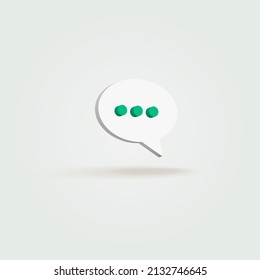 3d chat or message icon is white. suitable for application icons, web, or poster and flyer designs.