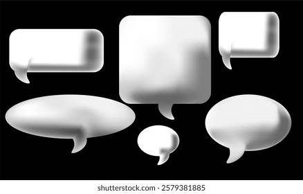 3d chatting bo, baloon conversation, dialoge bubble set