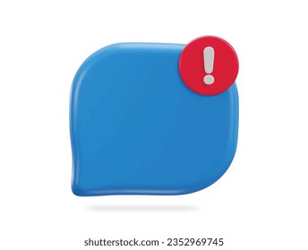 3d chatting bubble warning icon vector illustration
