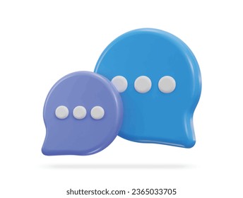 3d chatting bubbles comment icon illustration