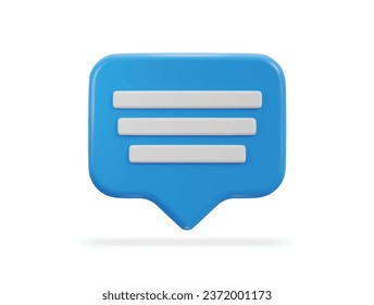 Ilustración de iconos de comentarios de charla de 3 d