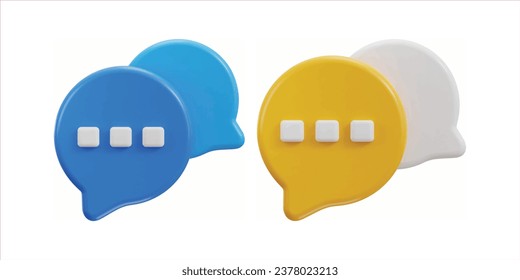 3d chatting speech bubbles icon set