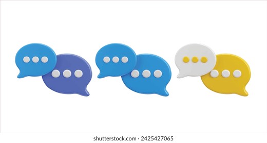 conjunto de ilustraciones de iconos de burbujas de voz de chat 3d