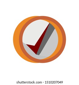 3d check mark icon, isolated on a white background, vector illustration.