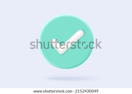 3d check mark icon isolated on white background. check list button best choice for right, success, tick, checkbox, accept, agree check mark. choose 3d icon vector with shadow 3D rendering illustration
