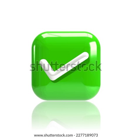 3d check mark icon isolated on white background. check list button choice for right, success, tick select, accept, agree on application 3d. select icon vector with shadow 3D rendering illustration