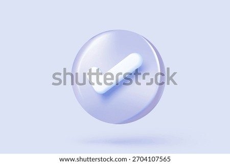 3d check mark icon isolated on white background. check list button best choice for right, success, tick, accept, agree on application. choose icon vector with shadow 3D rendering illustration