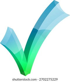 3D Check Mark on transparent background. isolated vector illustration