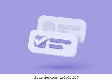 3d check mark sign icon on bubble. check list button best choice for right, success, tick, accept, agree on application. 3d choose correct icon vector with shadow render illustration