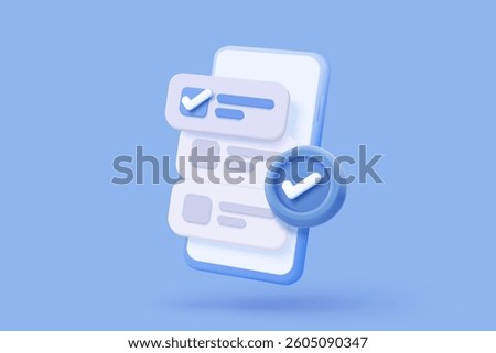 3d check mark sign icon on bubble. check list button best choice for right, success, tick, accept, agree on application. 3d choose correct icon vector with shadow render illustration