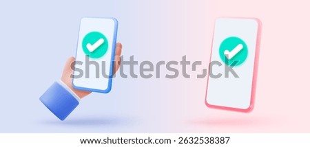 3d check mark sign icon on bubble. check list button best choice for right, success, tick, accept, agree on application. 3d choose correct icon vector with shadow render illustration