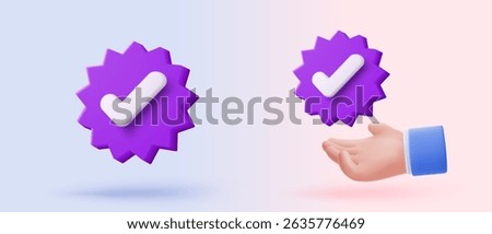 3d check mark sign icon on bubble. check list button best choice for right, success, tick, accept, agree on application. 3d choose correct icon vector with shadow render illustration